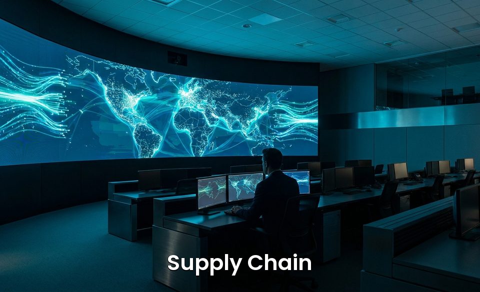 Supply chain — global logistics dashboard, shipping, and inventory flow