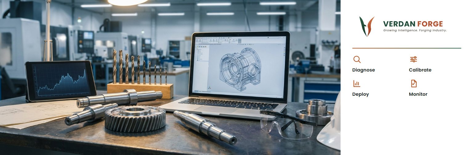 Precision machined parts and tooling on a workshop bench (illustrative image)